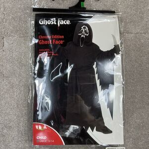 Spirit Halloween Ghost Face Chrome Edition Child Sz Large 12-14 New Rare Costume